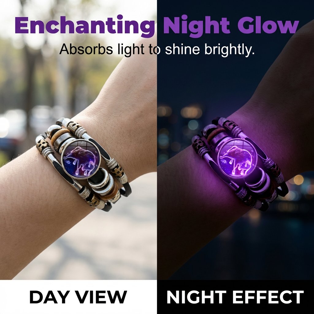 🌌 Armband med stjärntecken som lyser i mörkret