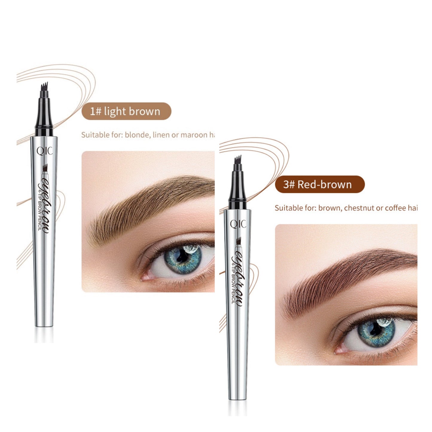 🔥köp 1 få 1 gratis🔥3D Vattentät Microblading Ögonbrynspenna 4 Gaffelspets Tatueringspenna