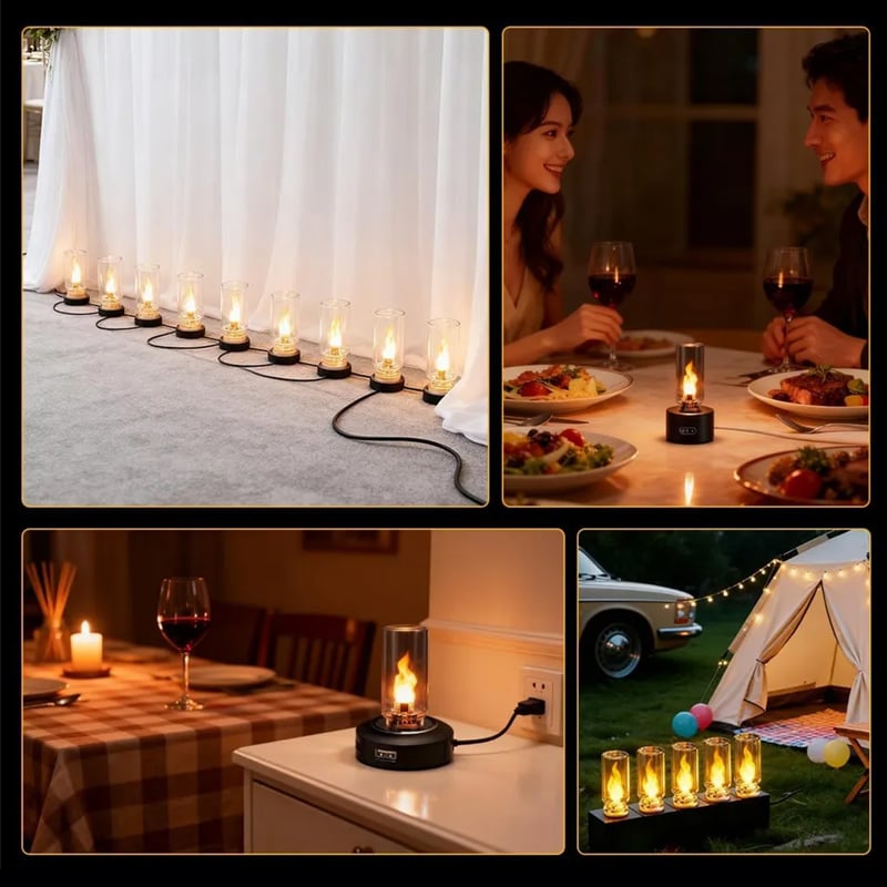 🔥USB-lampe med realistisk flamme