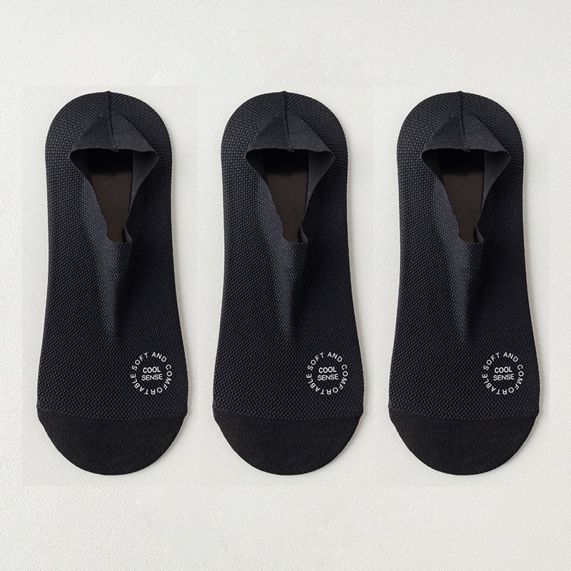 🔥 Pakke med 3 par usynlige sokker med sklisikker såle 🧦 – Pustende, lavskåret design med sklisikker og svetteabsorberende egenskape