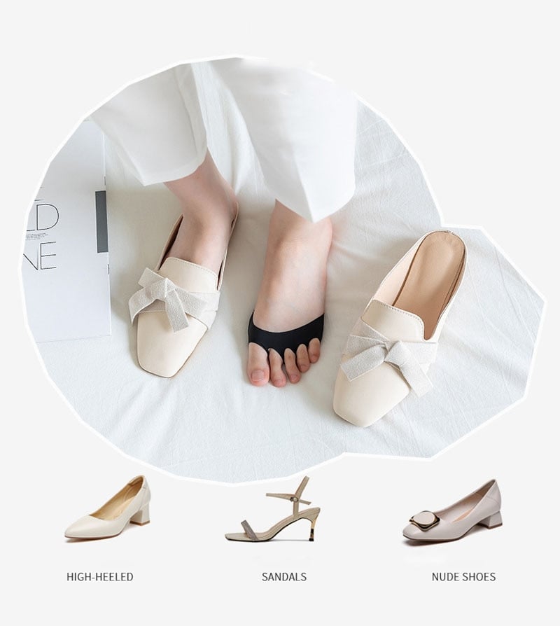 👠✨ Femtårs forfotputer for kvinner | Støtdempende innleggssåler for høye hæler | Svart/Beige