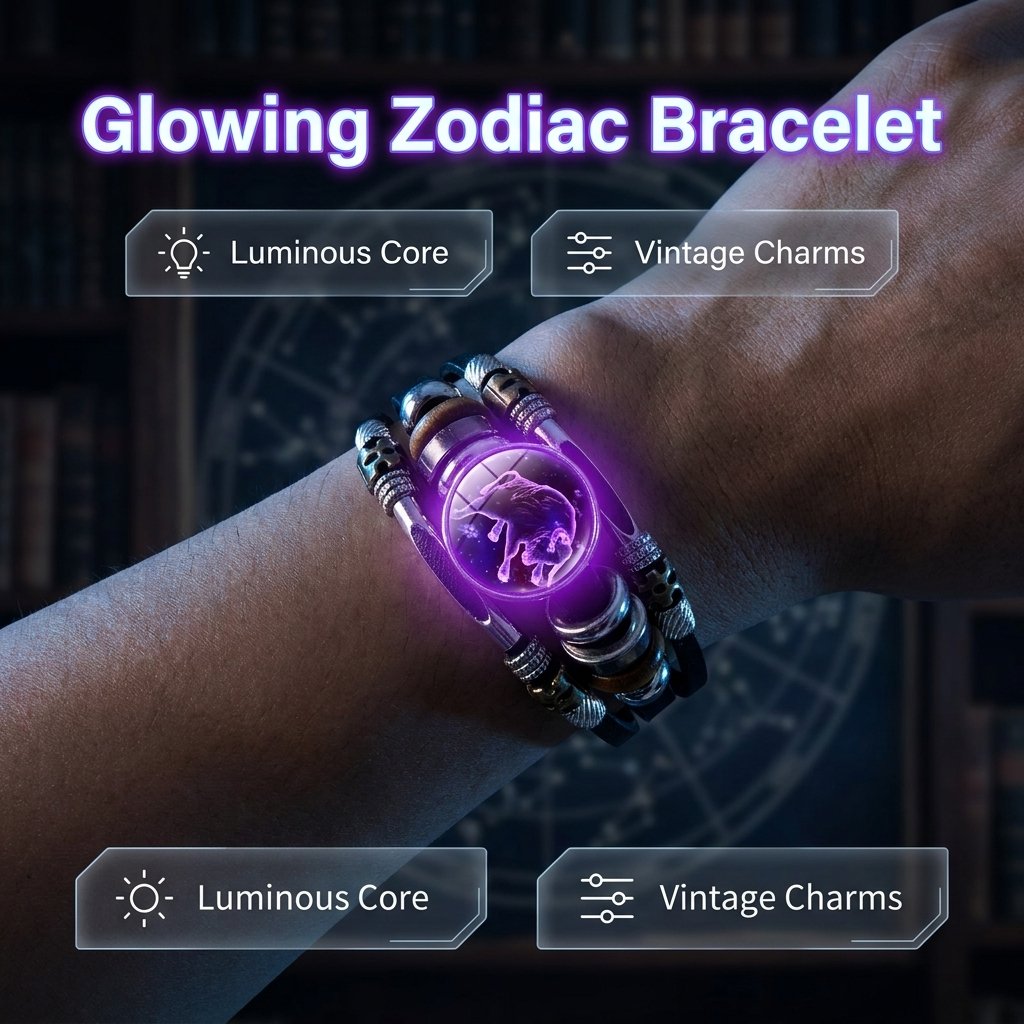 🌌 Armband med stjärntecken som lyser i mörkret