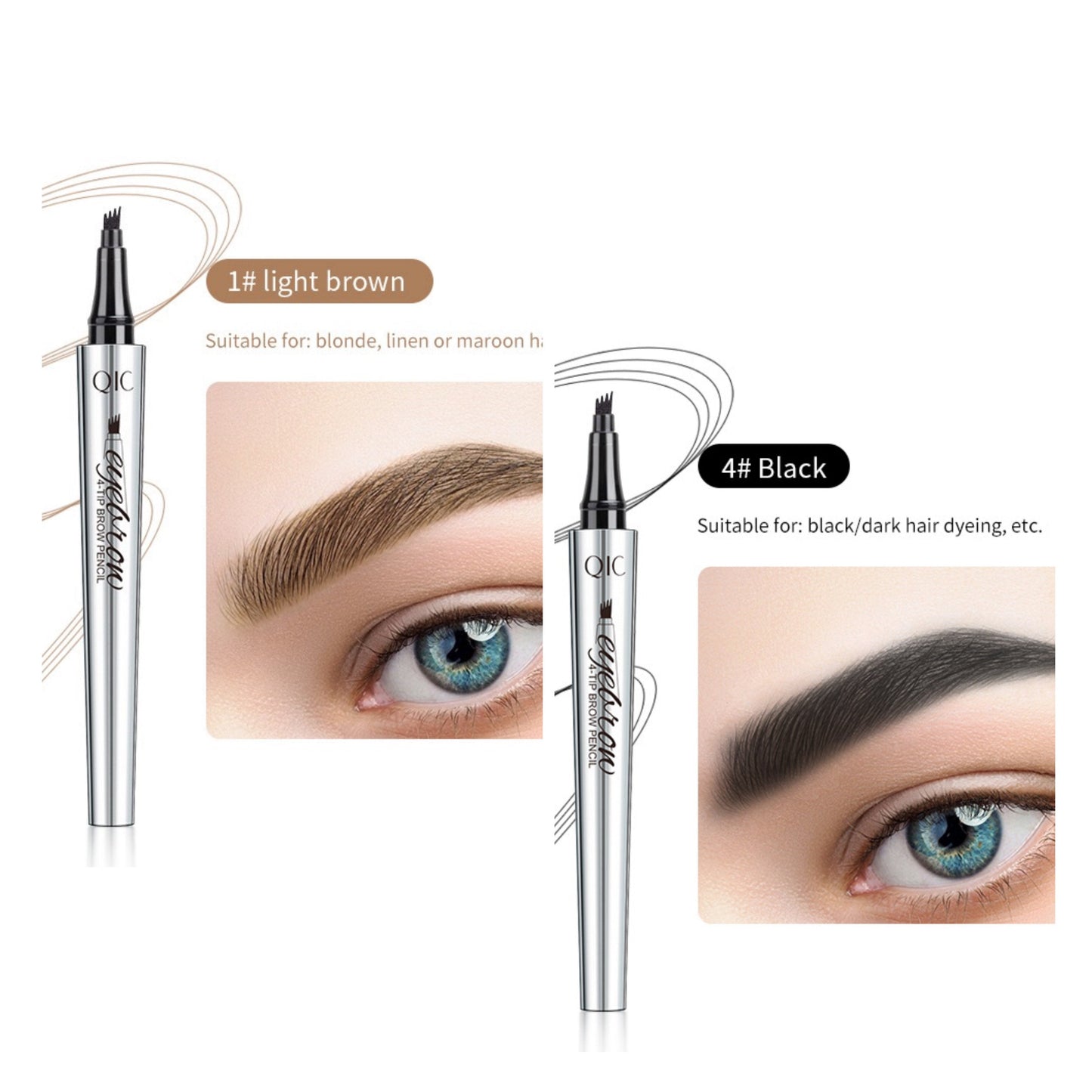 🔥köp 1 få 1 gratis🔥3D Vattentät Microblading Ögonbrynspenna 4 Gaffelspets Tatueringspenna