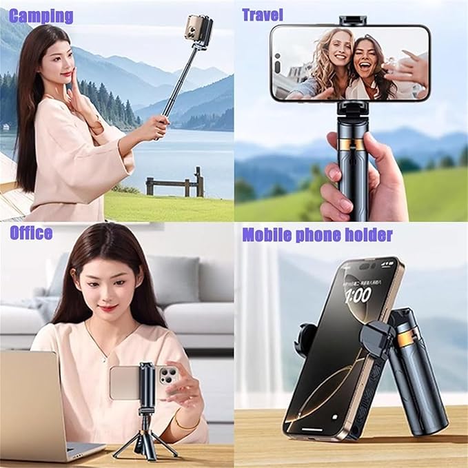🔥🔥 Limited stock! Summer Gifts Discount -🎁 4-in-1 Multifunctional 360° Rotation  Selfie Stick with  Wireless Detachable Remote Control