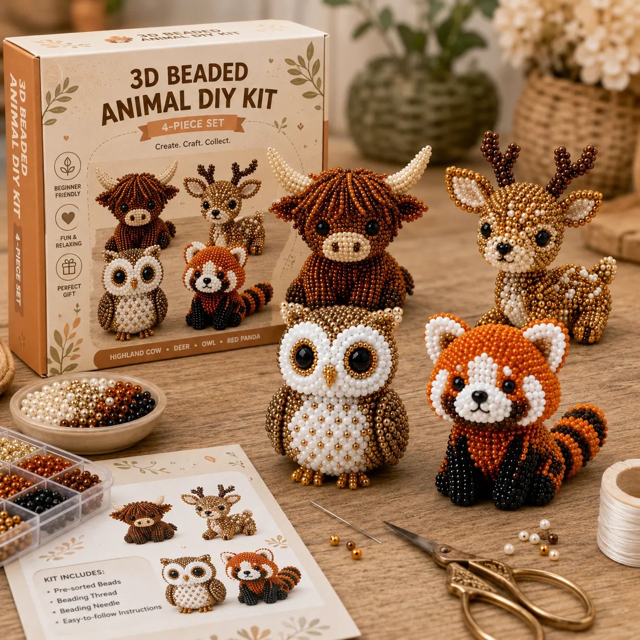 🧵✨ Lite DIY-sett med 3D-perledyr