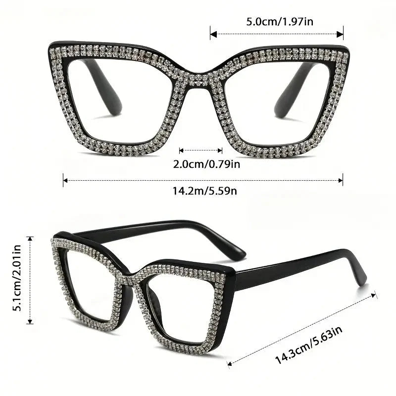 Cat-eye reading glasses with blue light protecti