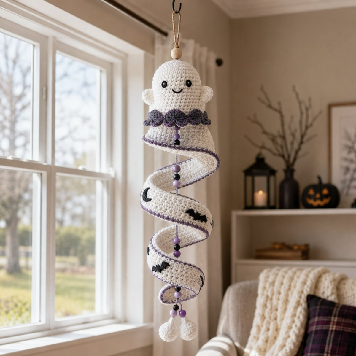 ☃️Siste dag 50 % RABATT - DIY spiralheklet snømannsett