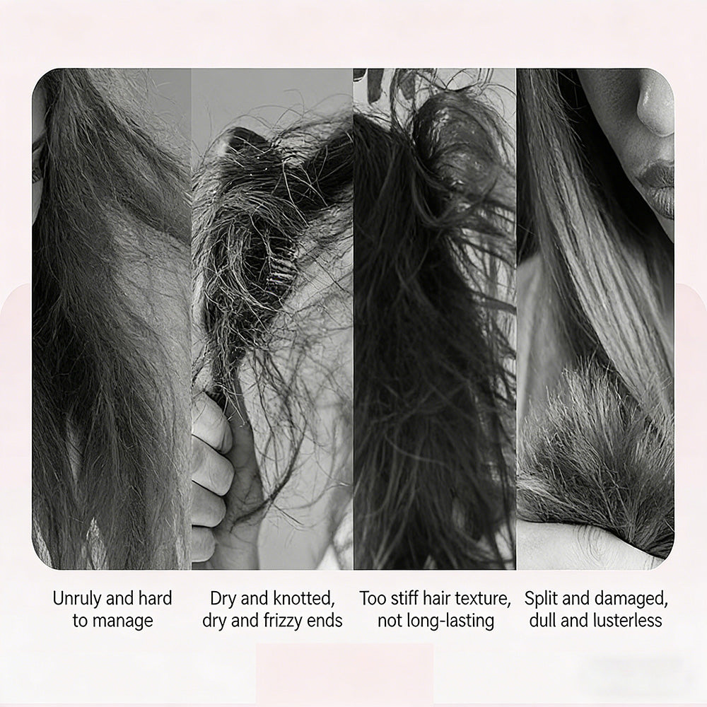 💇‍♀️Bärbar mini-hårplattborste med negativa joner