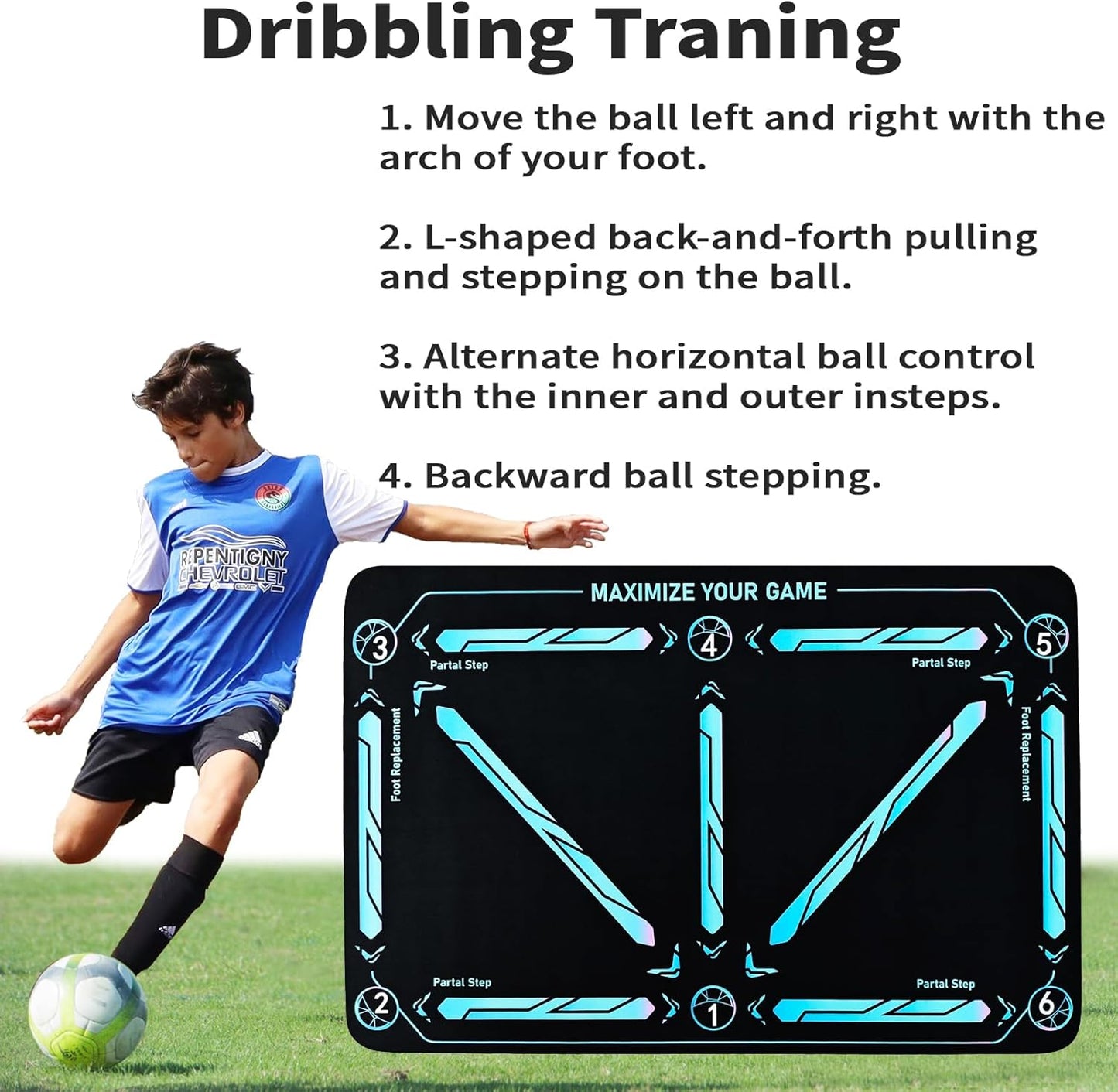 Soccer Train Mat for All Levels Non-Slip Silent