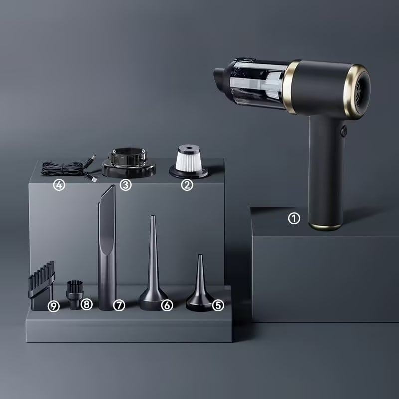 （Gratis Frakt）Bærbar batteridrevet trykkluftstøvsuger