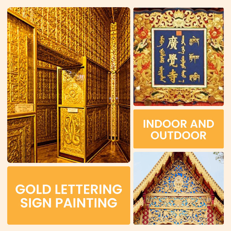 Waterproof gold leaf paint for arts, paintings and crafts