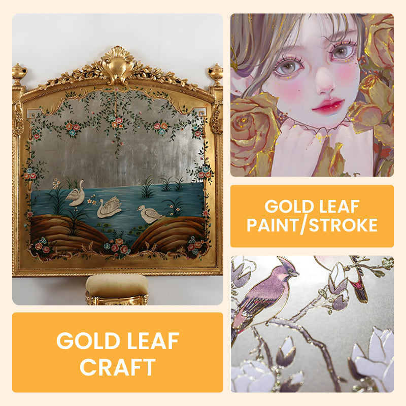 Waterproof gold leaf paint for arts, paintings and crafts