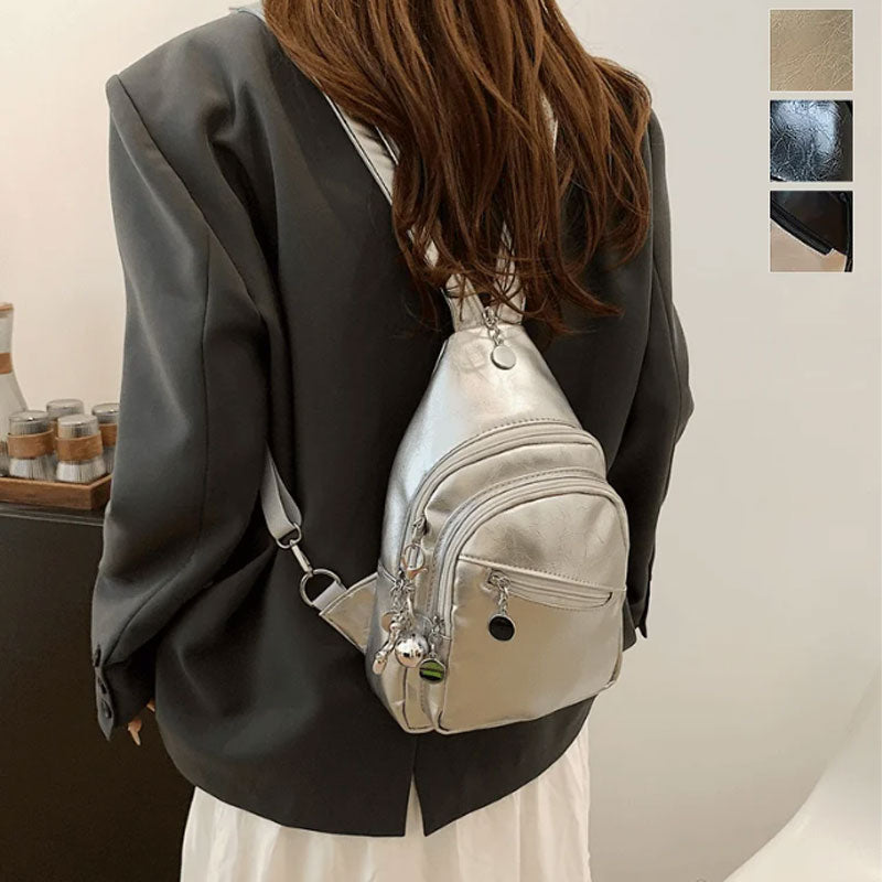 Women's Convertible Sling Backpack with Charm