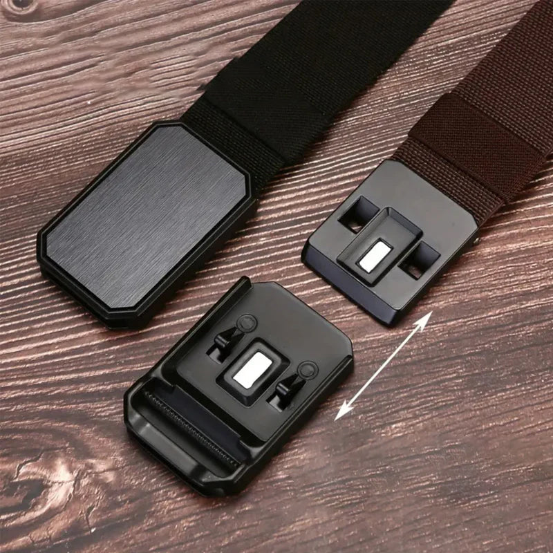 Durable No-Hole Tactical Belt with Magnet Buckle