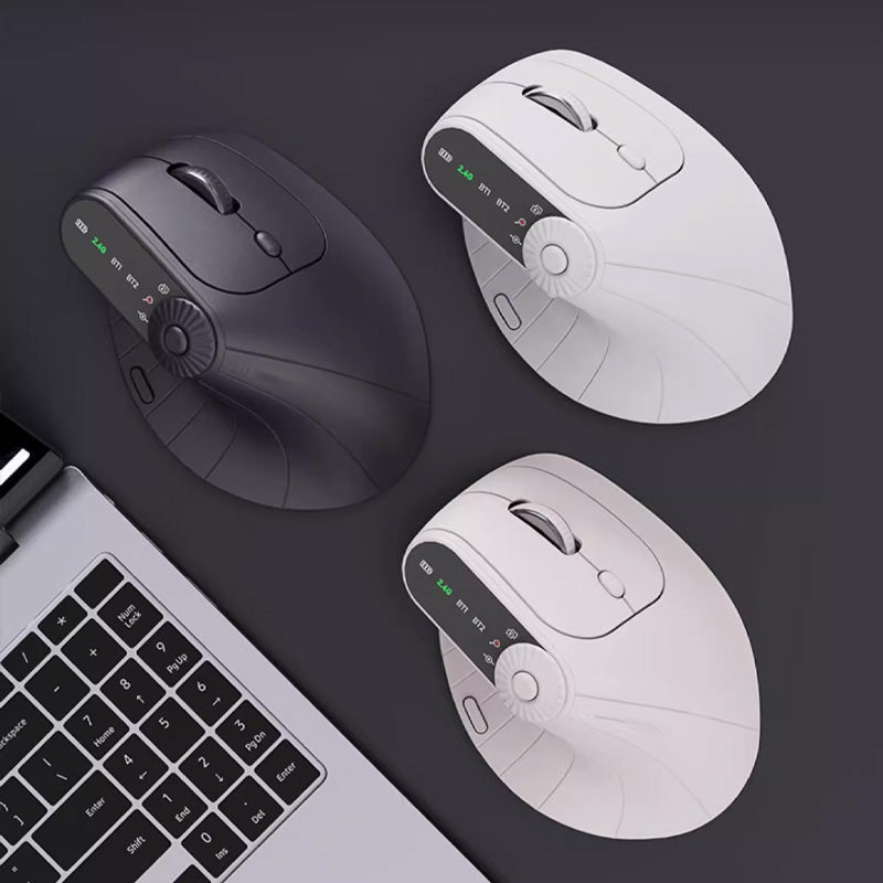 Multi-Device Bluetooth Ergonomic Mouse with Knob