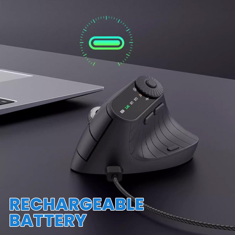 Multi-Device Bluetooth Ergonomic Mouse with Knob