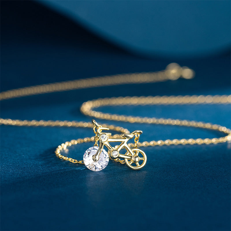 Women’s Elegant Bicycle Pendant Necklace