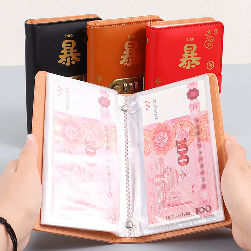 Large Capacity Cash Savings Book with Combination Lock